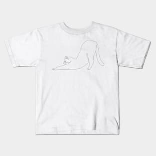 One line Cat Downward Dog Kids T-Shirt